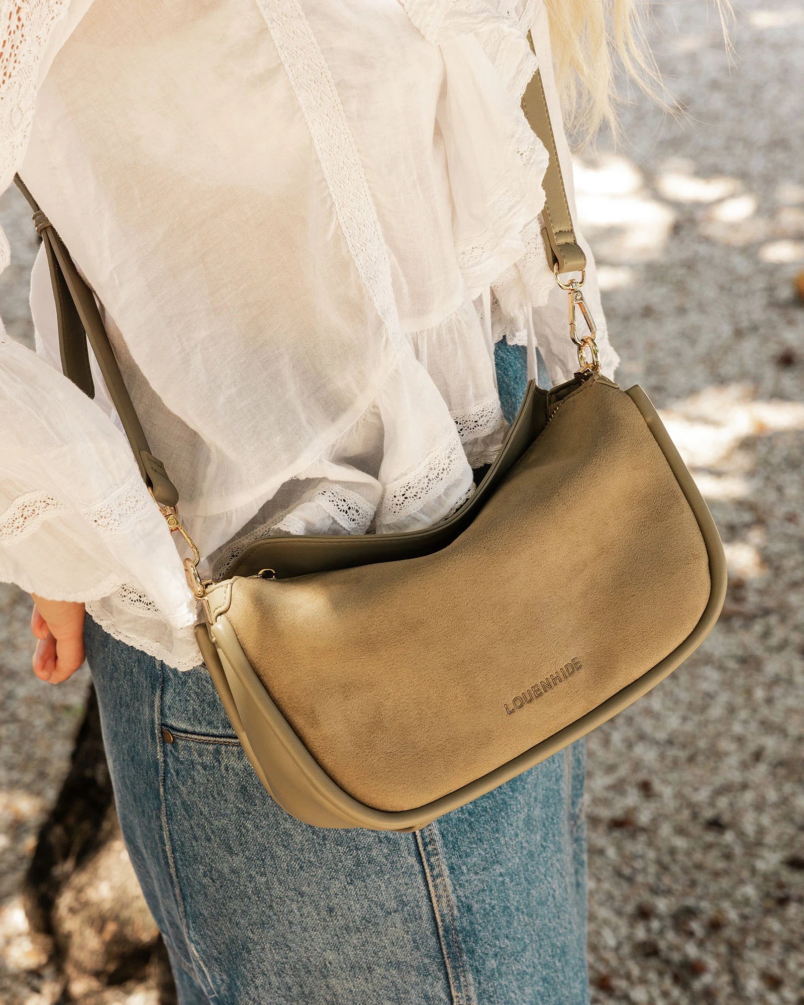 Louenhide - Saylor Crossbody Suede Green