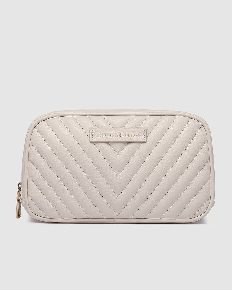 Louenhide - Lacey Quilted Makeup Bag Vanilla