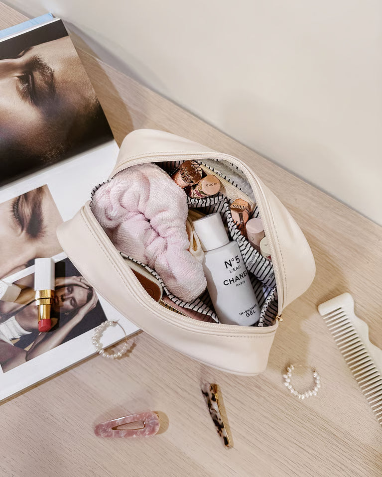 Louenhide - Lacey Quilted Makeup Bag Vanilla