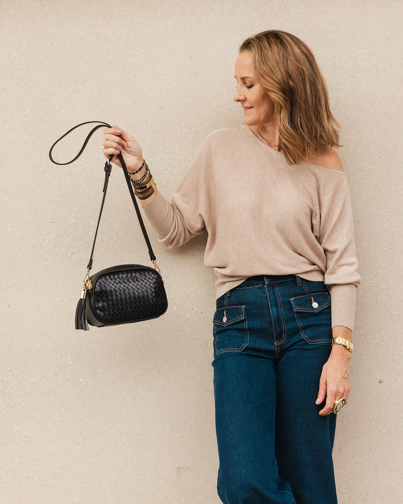 Louenhide - Jacinta Woven Crossbody Black