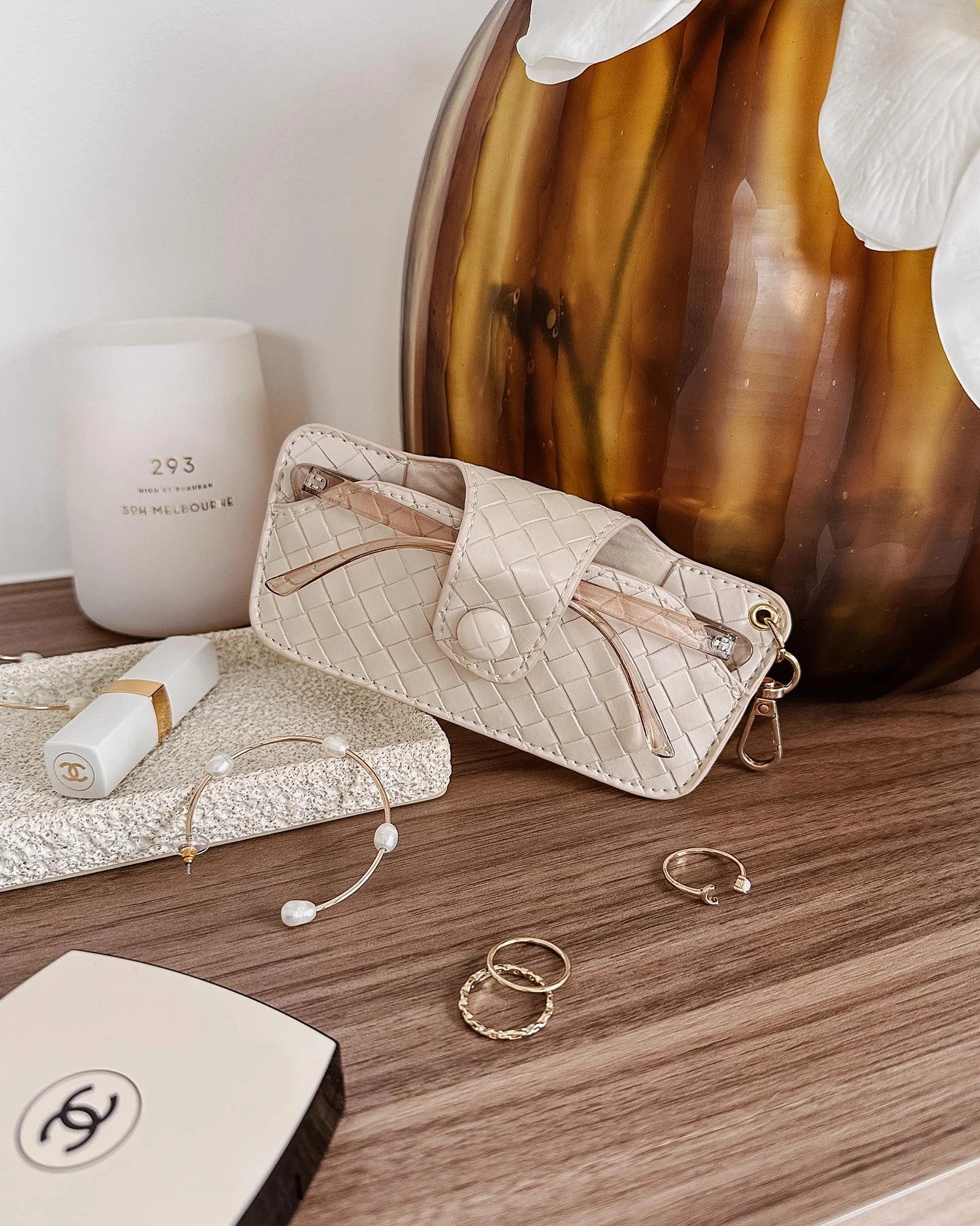 Louenhide - Skittle Sunglass Case Woven Vanilla