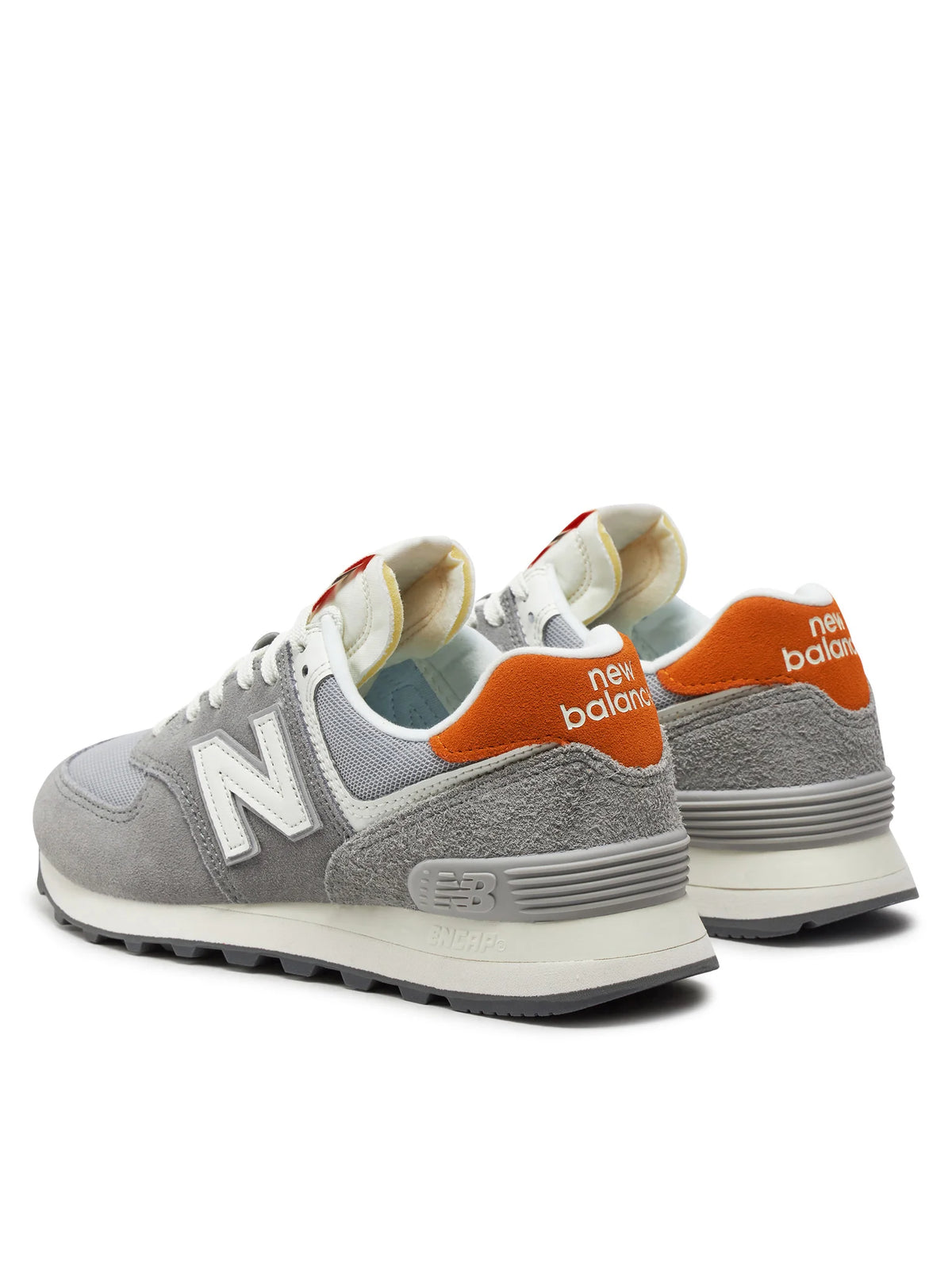 Grey orange new balance 574 on sale