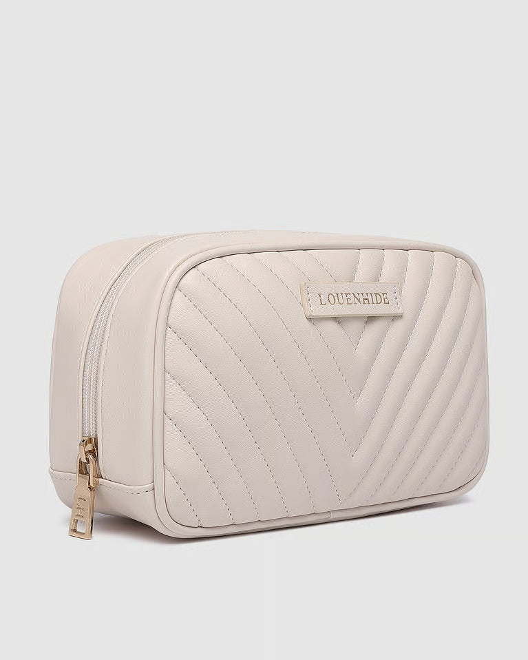 Louenhide - Lacey Quilted Makeup Bag Vanilla